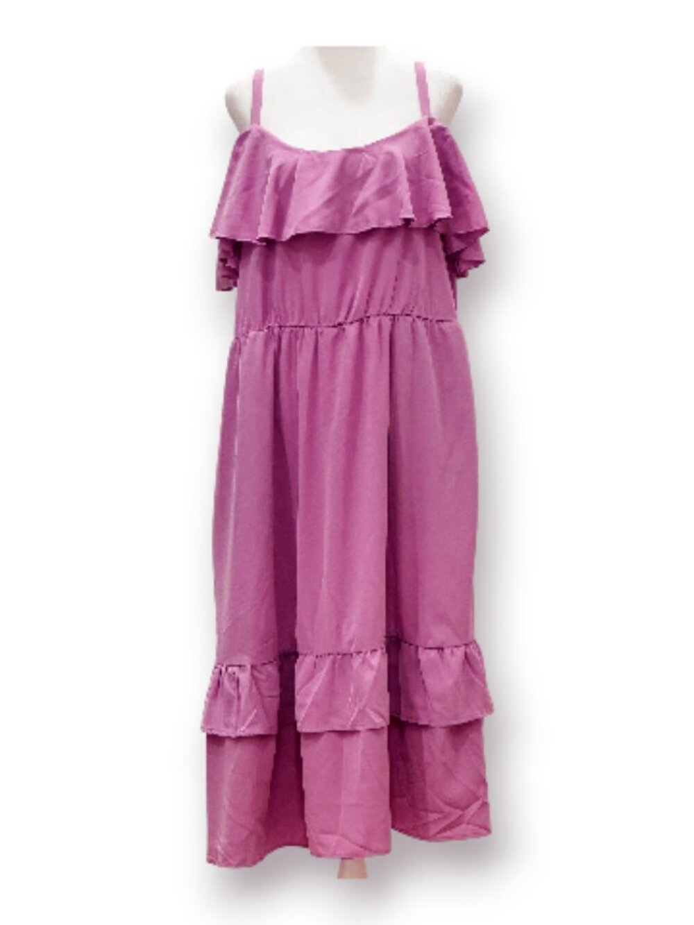 BloomChic Orchid Purple Cold Shoulder Ruffle Tiered Midi Dress US 18-20 NWT